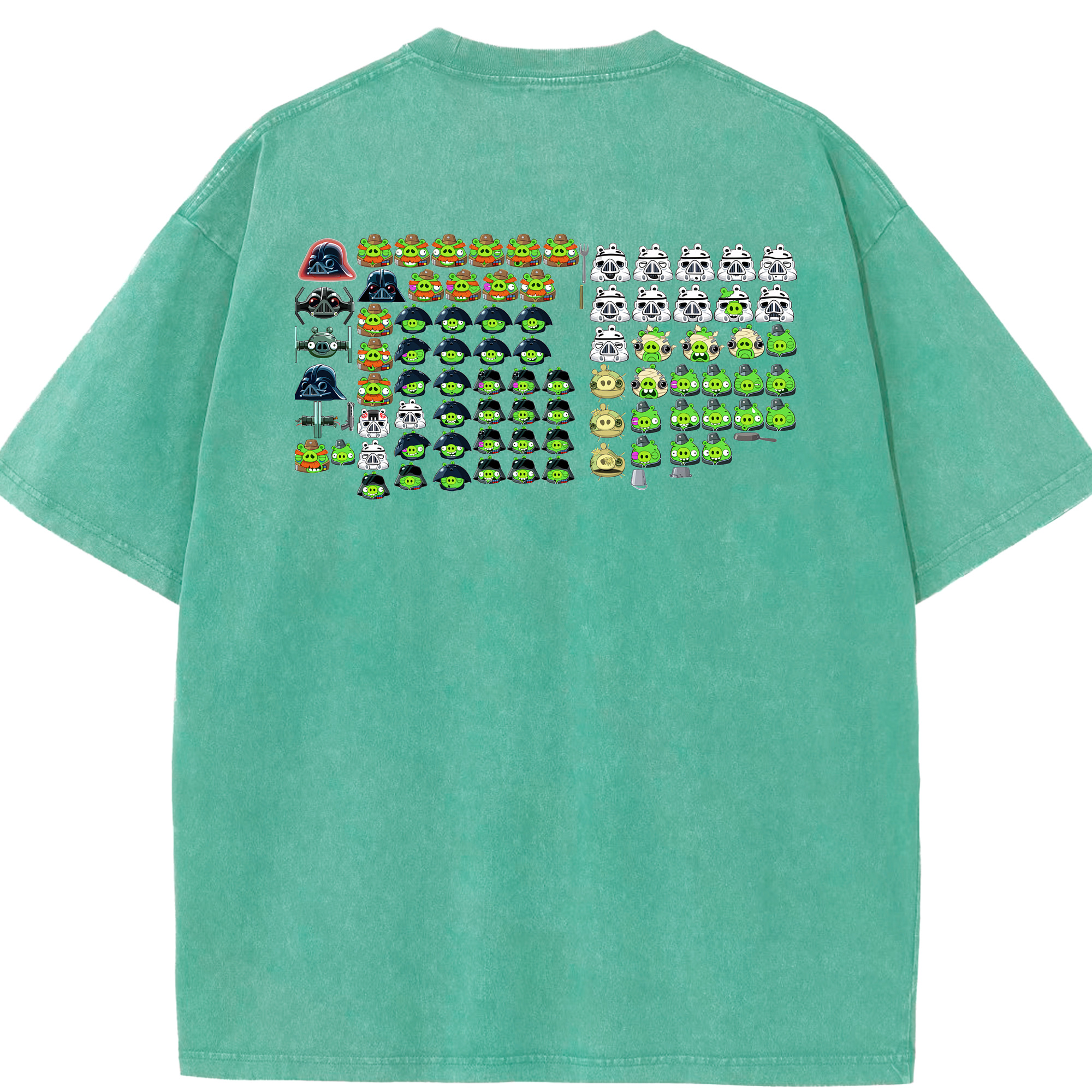（画像用） Angry Birds アングリーバード 綿100% ヴィンテージ風 半袖Tシャツ（背面プリント）